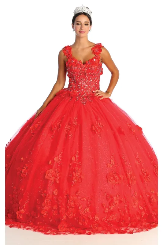 Plus Size Ball Gown in Red | Formal Quinceanera Dress by LK157 made by Alberto Nardoni
