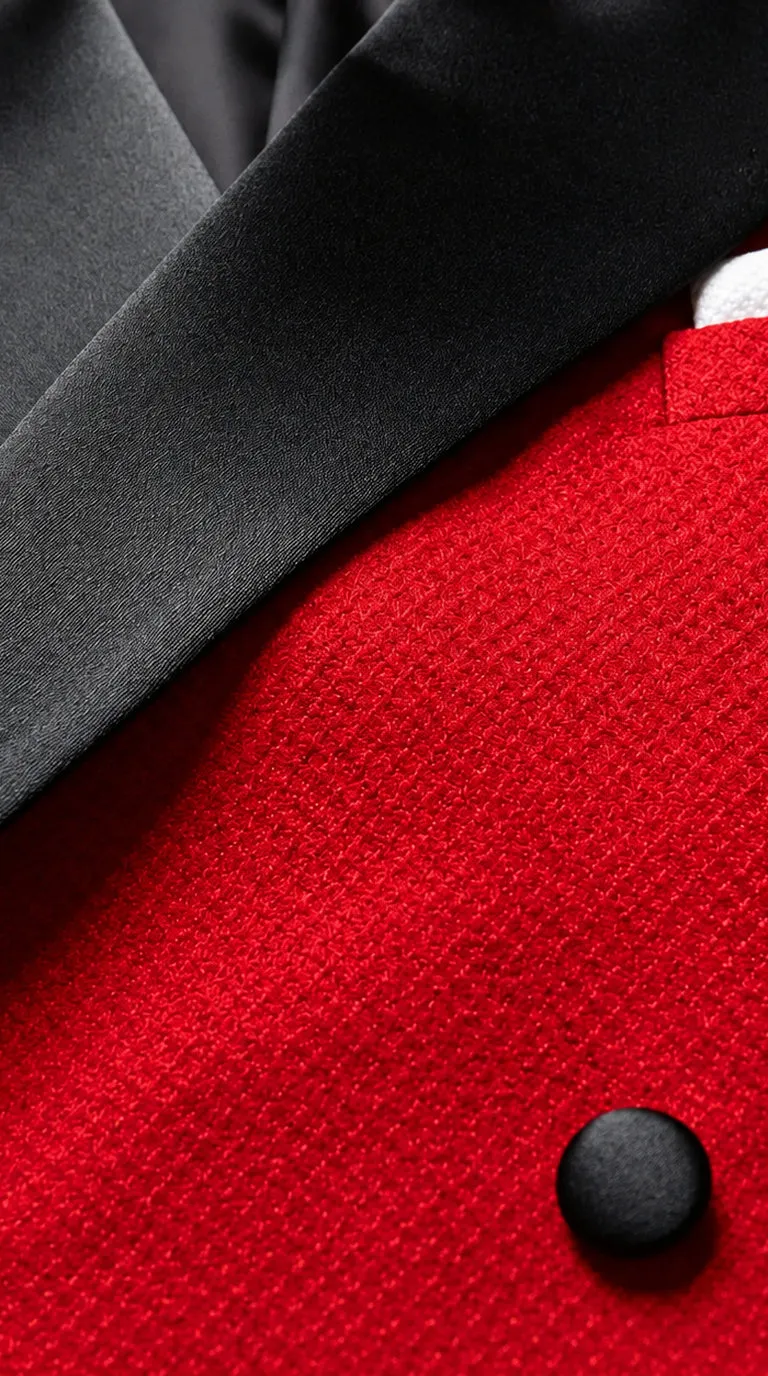 Red Textured Modern Fit Double Breasted Tuxedo sold by Alberto Nardoni product image thumbnail 3