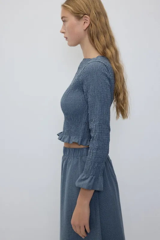 Olga Top - Blue Checkered sold by Rita Row