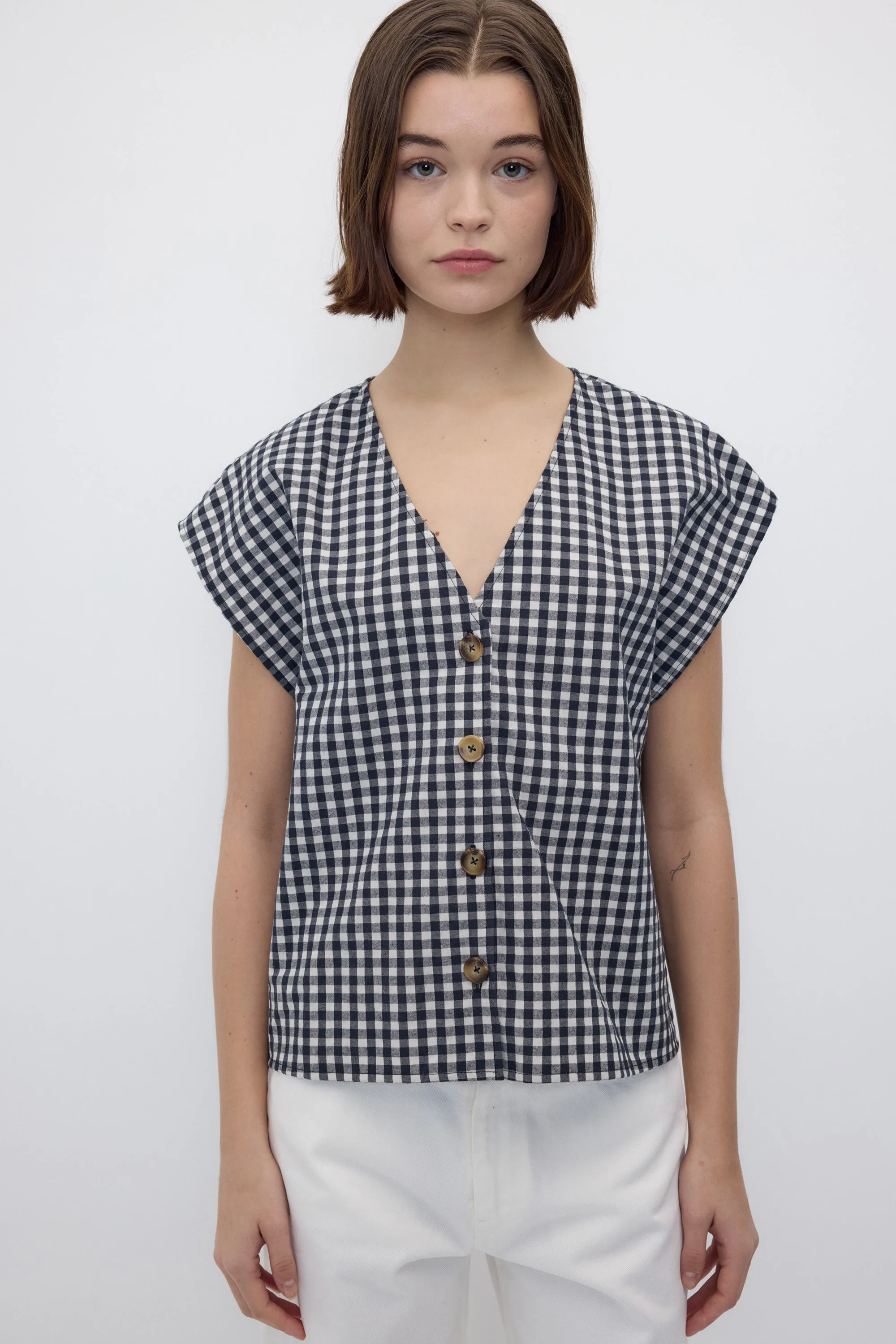 Diana Top - Black Gingham sold by Rita Row