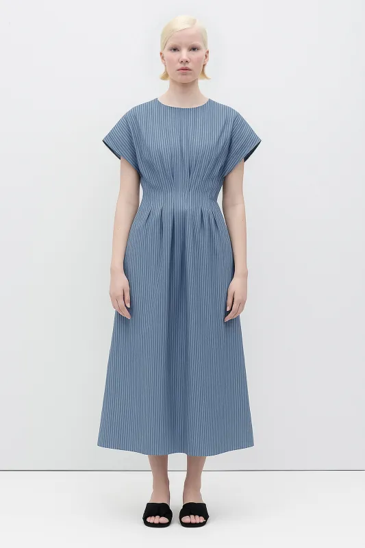 Sybille Dress - Blue Stripes made by Rita Row