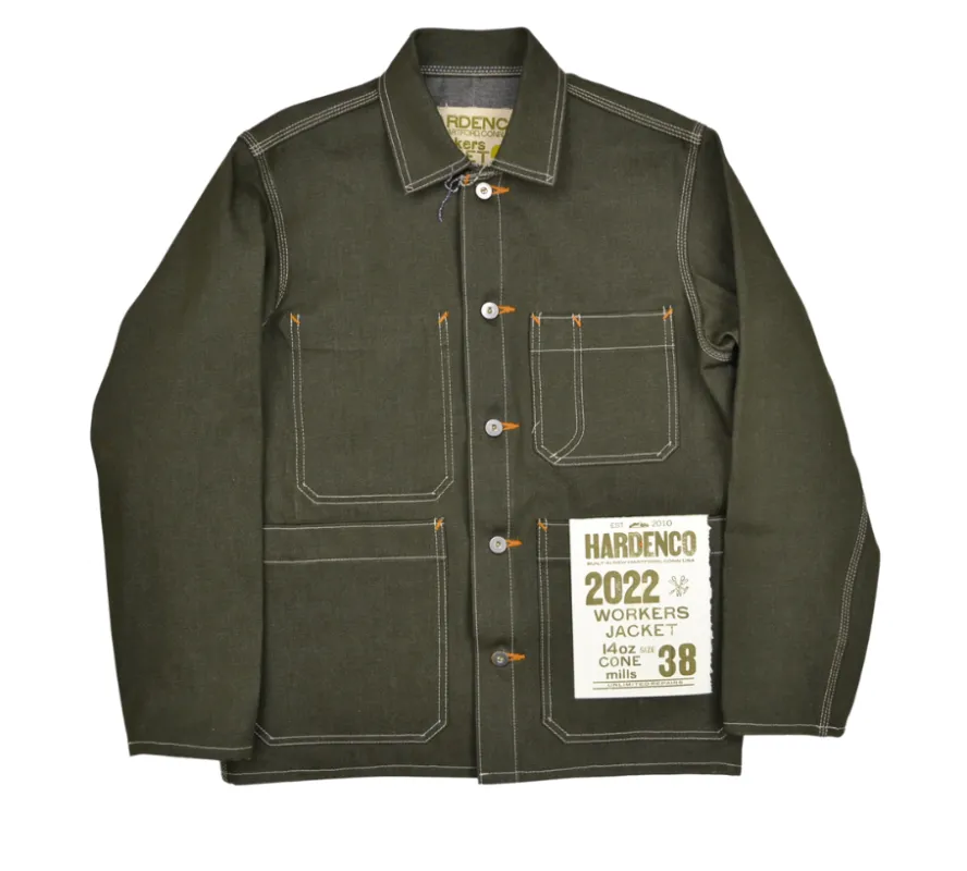 Olive Denim Workers Jacket 2022 made by HARDENCO