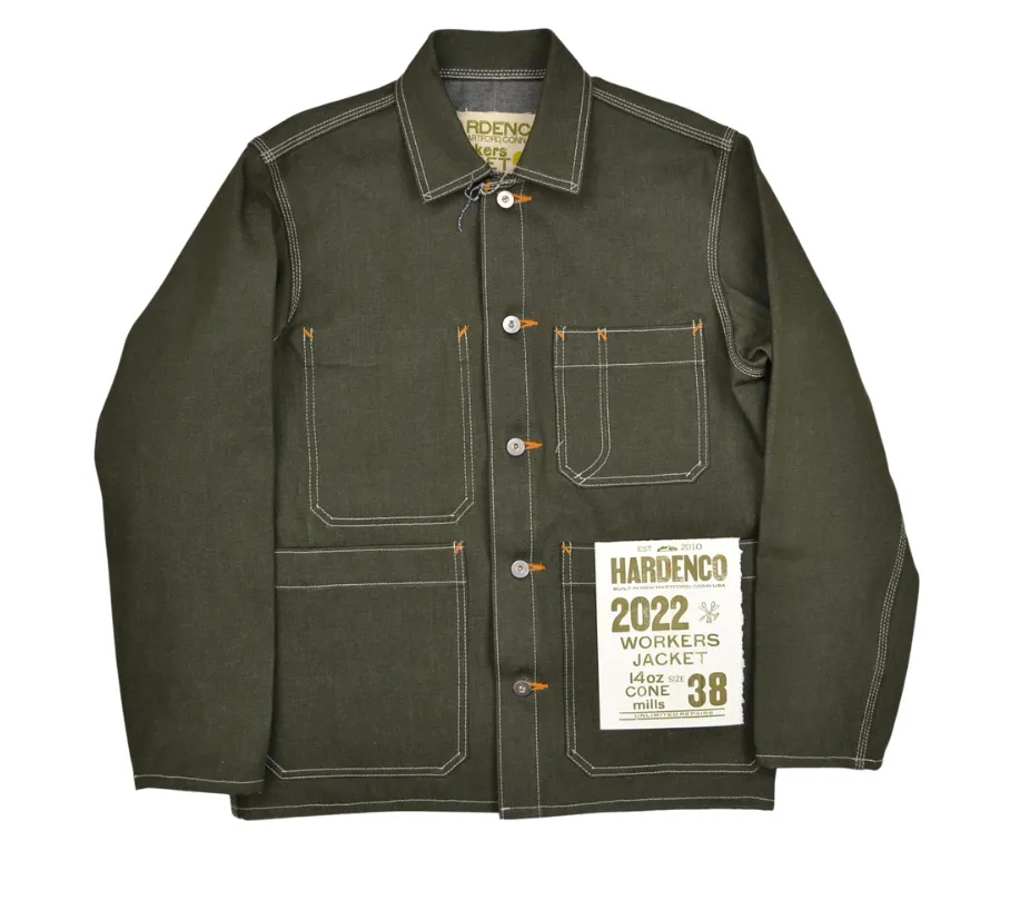 Olive Denim Workers Jacket 2022 sold by HARDENCO