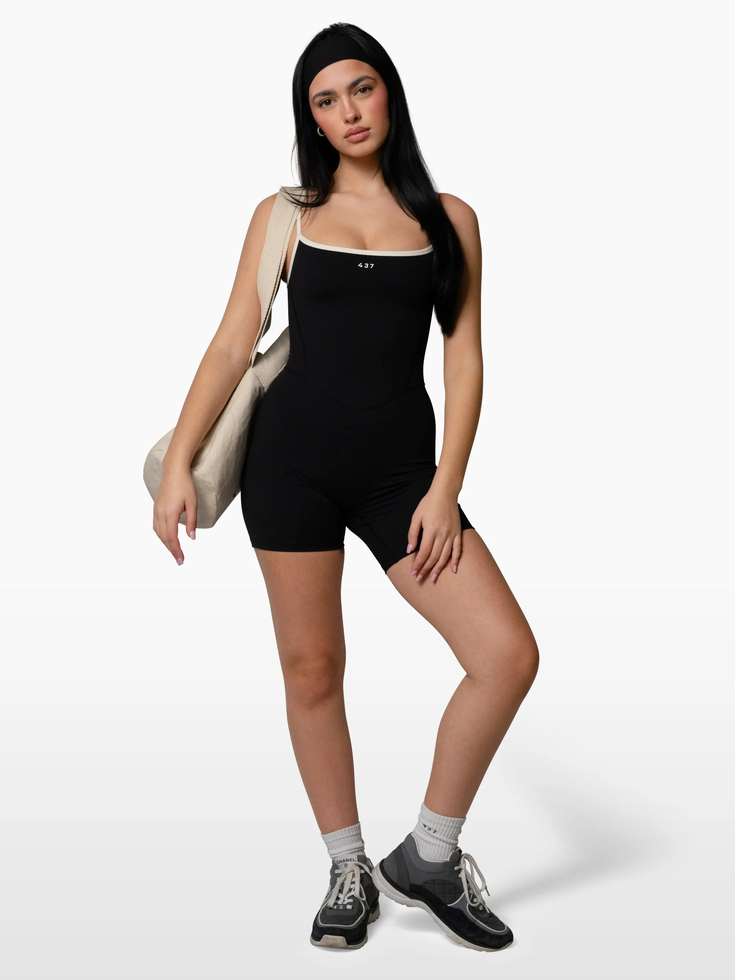 The Shorts Onesie / Black-Cream sold by 437