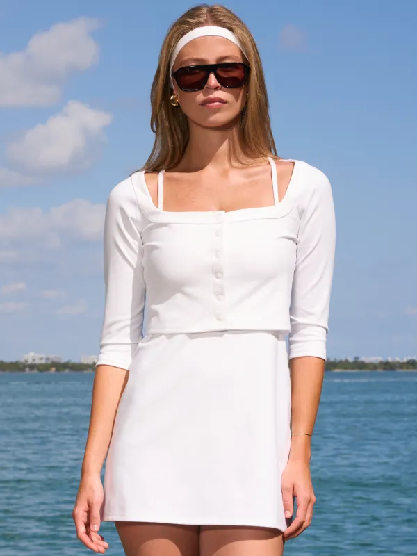 The Cropped Cardigan / White made by 437