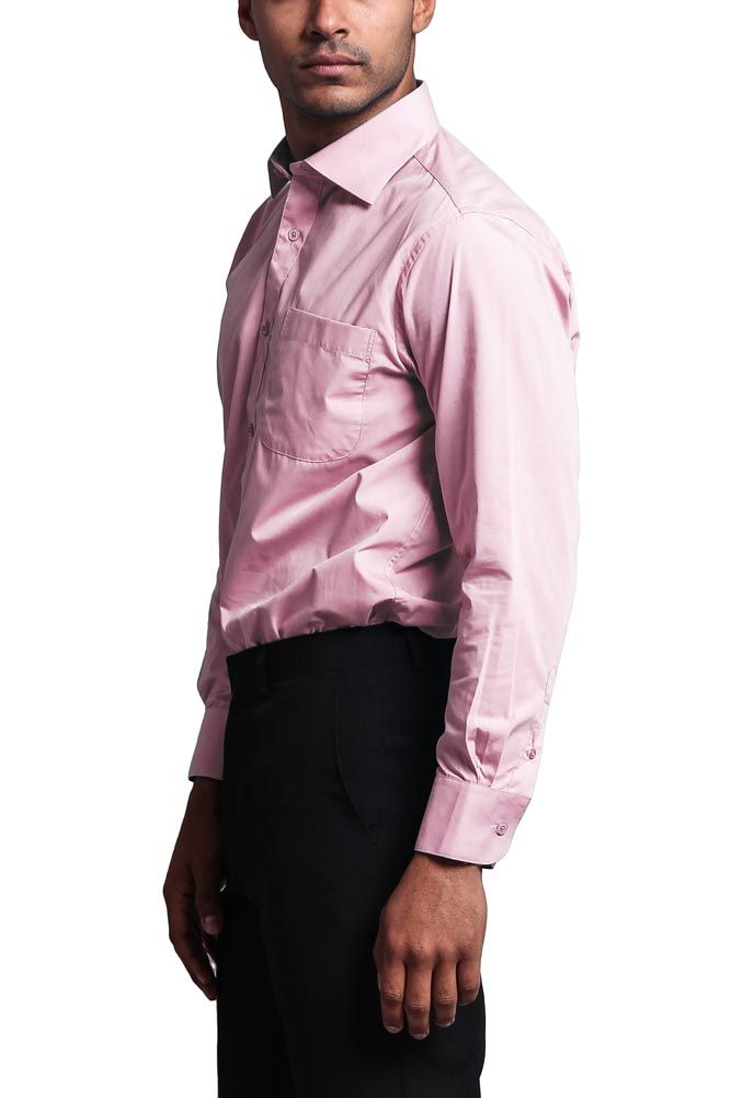 Regular Fit Long Sleeve Dress Shirt - Pink sold by G-Style USA product image thumbnail 2