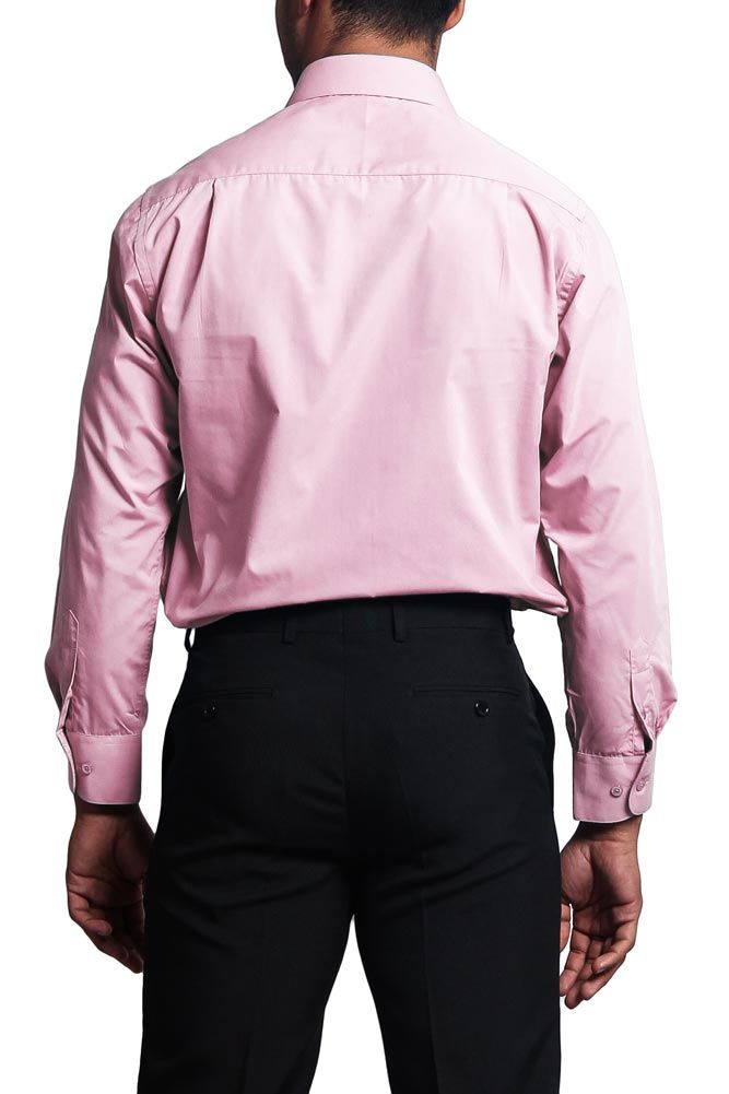 Regular Fit Long Sleeve Dress Shirt - Pink sold by G-Style USA product image thumbnail 3