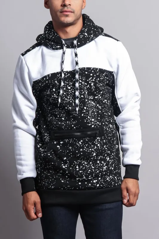Long Length Splattered Contrast Hoodie sold by G-Style USA