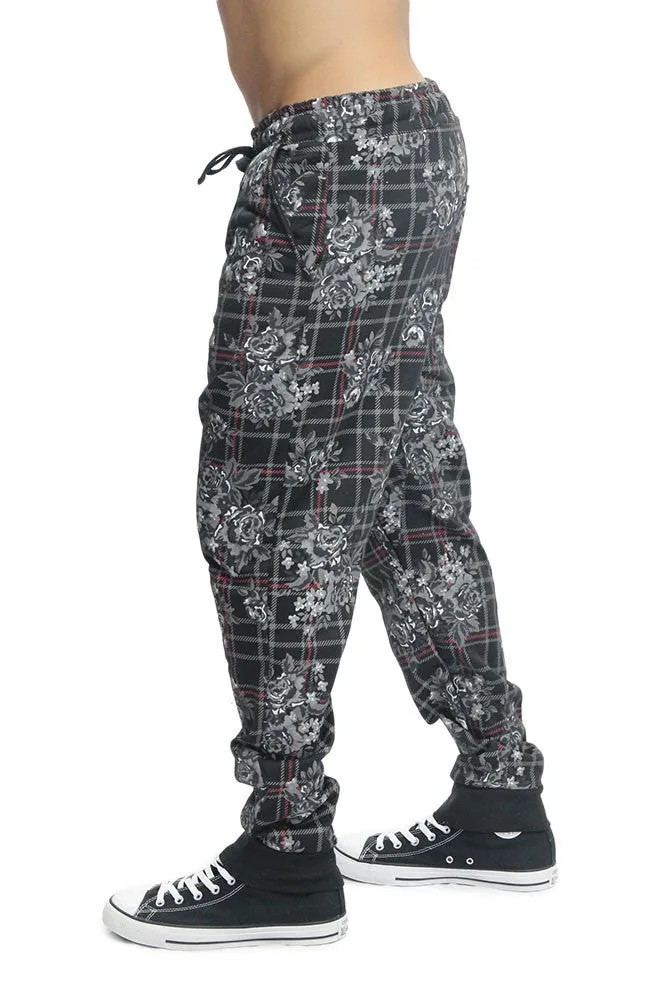 Floral Plaid French Terry Jogger Pants sold by G-Style USA product image thumbnail 2