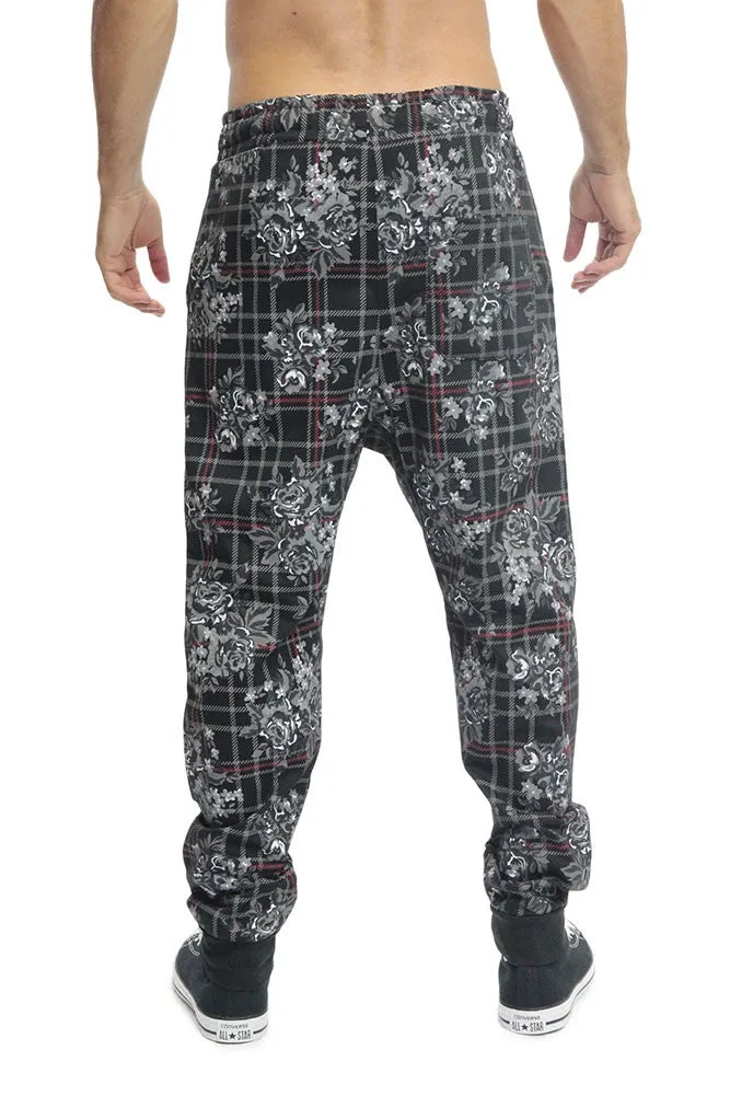 Floral Plaid French Terry Jogger Pants sold by G-Style USA product image thumbnail 3