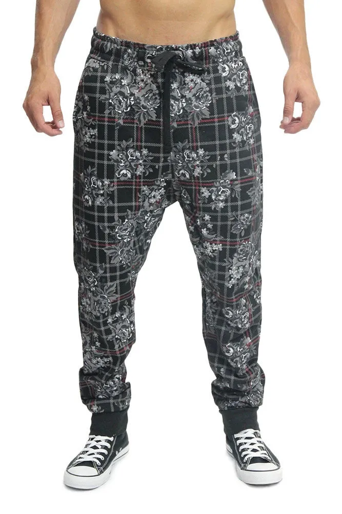 Floral Plaid French Terry Jogger Pants sold by G-Style USA