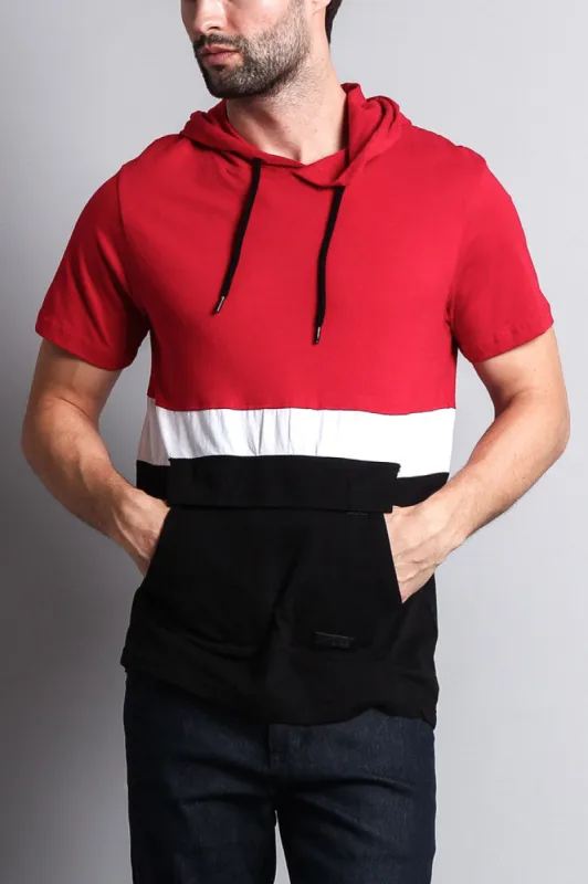 Short Sleeve Color Block Hooded Anorak sold by G-Style USA