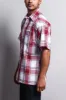 Western Casual Plaid Short Sleeve Button Up Shirt (White/Red) sold by G-Style USA