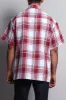 Western Casual Plaid Short Sleeve Button Up Shirt (White/Red) sold by G-Style USA