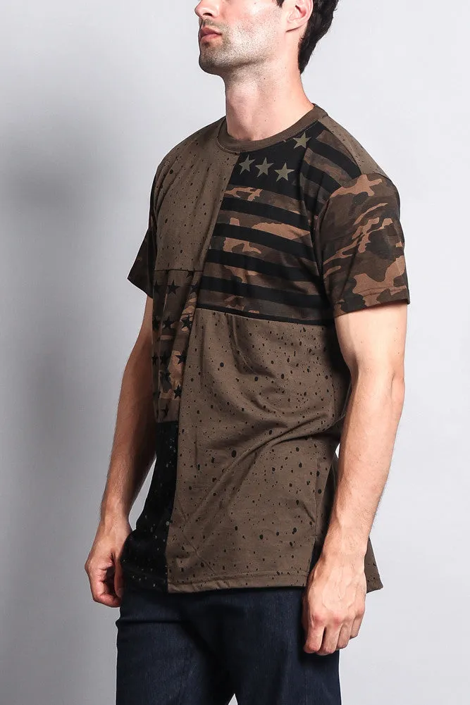 Star Print Block Camo Splatter T-Shirt sold by G-Style USA product image thumbnail 2