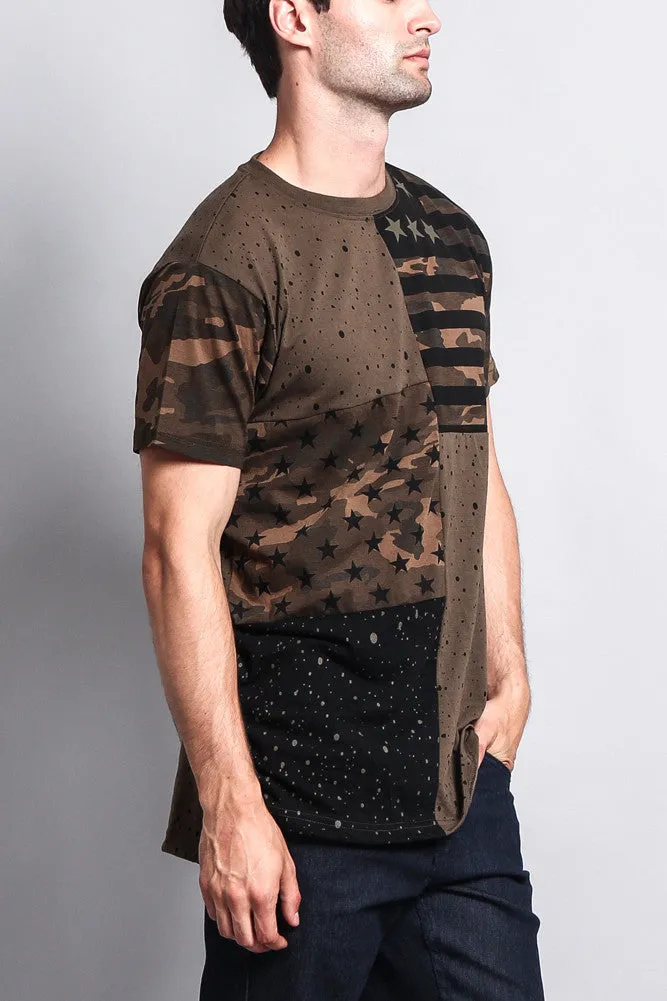 Star Print Block Camo Splatter T-Shirt sold by G-Style USA product image thumbnail 4