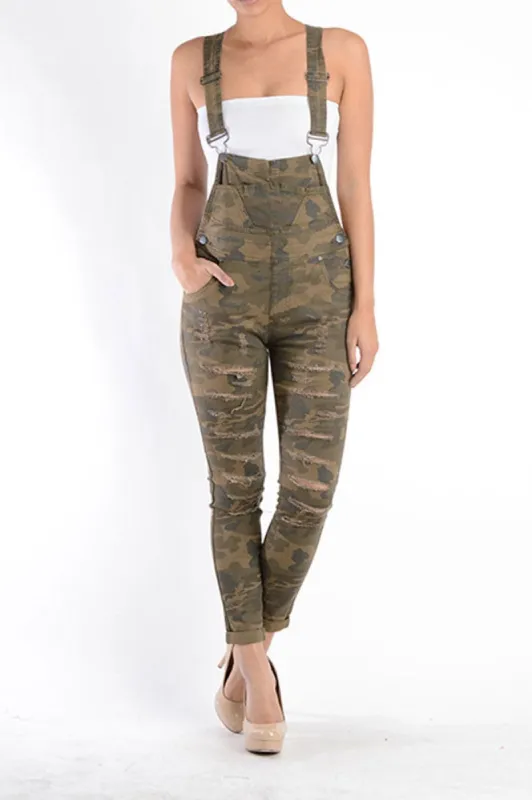 Women's Ripped Skinny Overalls sold by G-Style USA