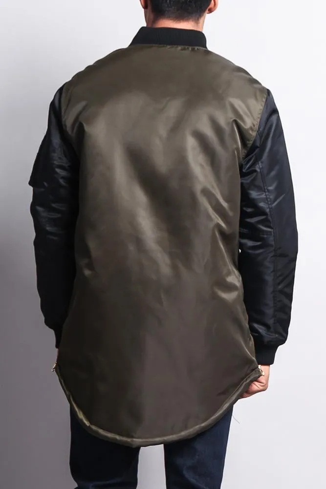 Contrast Sleeve Long Length MA-1 Bomber Jacket sold by G-Style USA product image thumbnail 4