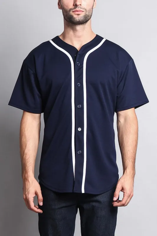 Baseball Button Down Short Sleeve Jersey made by G-Style USA