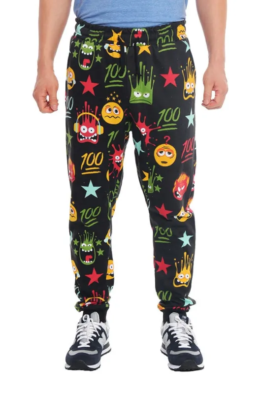 WTFLOL Emoji Print French Terry Jogger Pants sold by G-Style USA