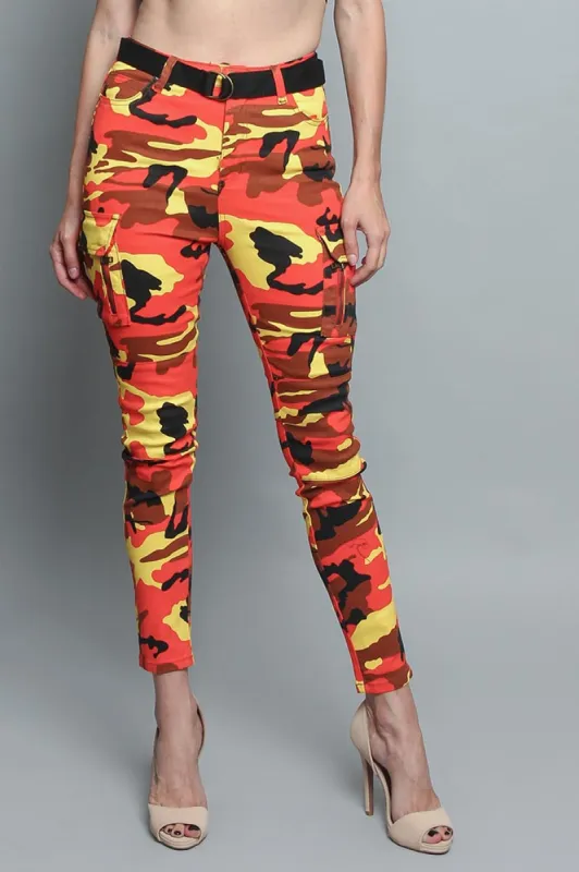 Women's Cargo Color Camo Skinny Pants sold by G-Style USA