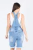 Women's Destroyed Denim Shorts Overalls sold by G-Style USA