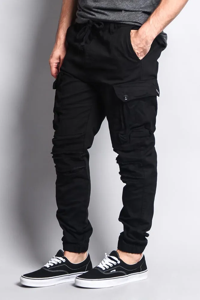 Big Cargo Jogger Pants With Distressed Knee sold by G-Style USA product image thumbnail 4
