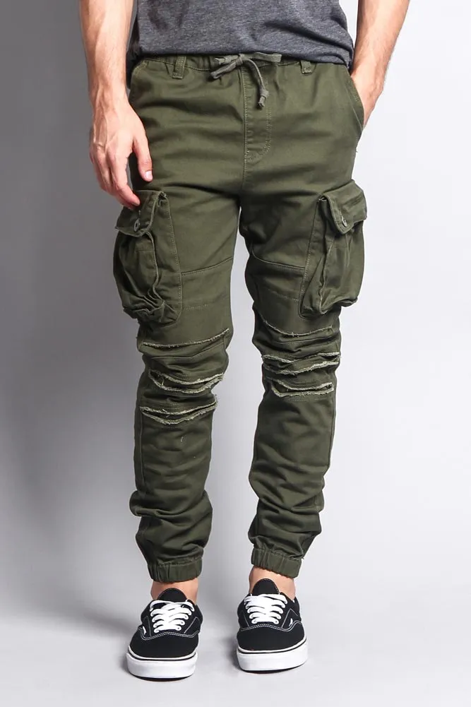 Big Cargo Jogger Pants With Distressed Knee sold by G-Style USA product image thumbnail 2