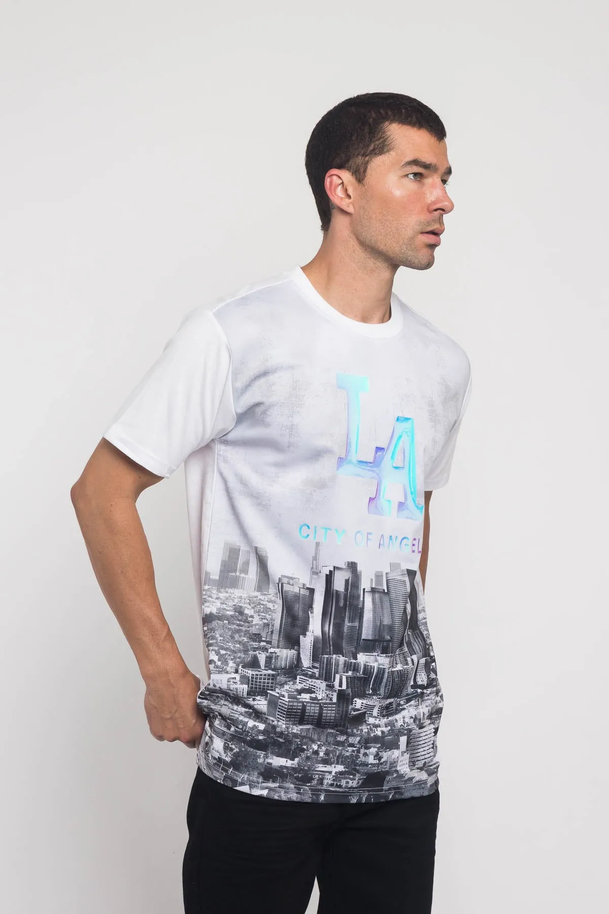 Iridescent Los Angeles City T-Shirt sold by G-Style USA product image thumbnail 3