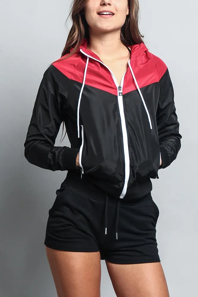 Women's Color Block Hooded Windbreaker Jacket sold by G-Style USA product image thumbnail 5