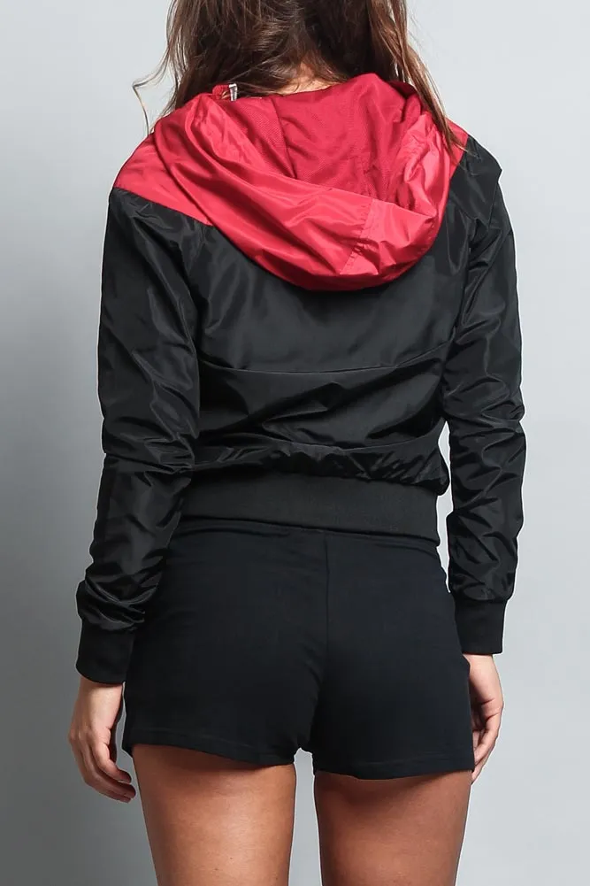 Women's Color Block Hooded Windbreaker Jacket sold by G-Style USA product image thumbnail 4