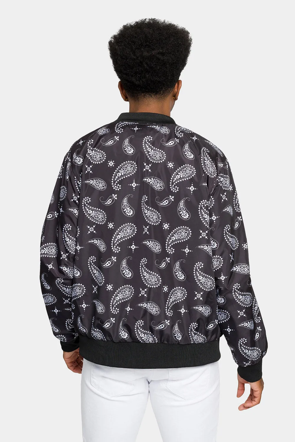 Paisley Print Bomber Jacket sold by G-Style USA product image thumbnail 3