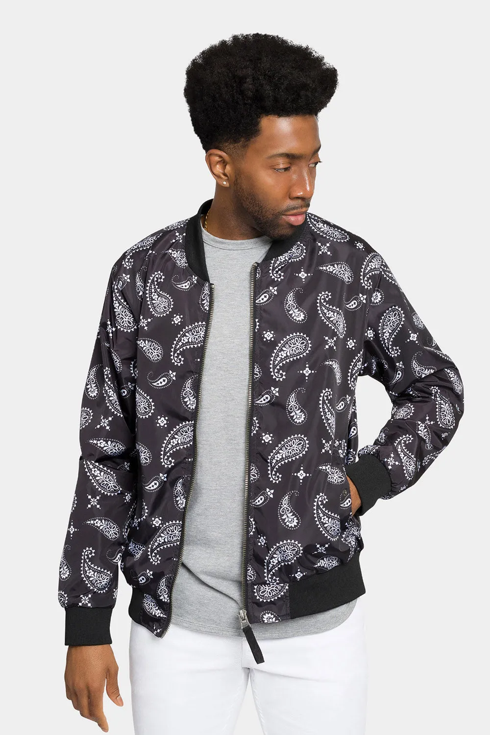 Paisley Print Bomber Jacket sold by G-Style USA