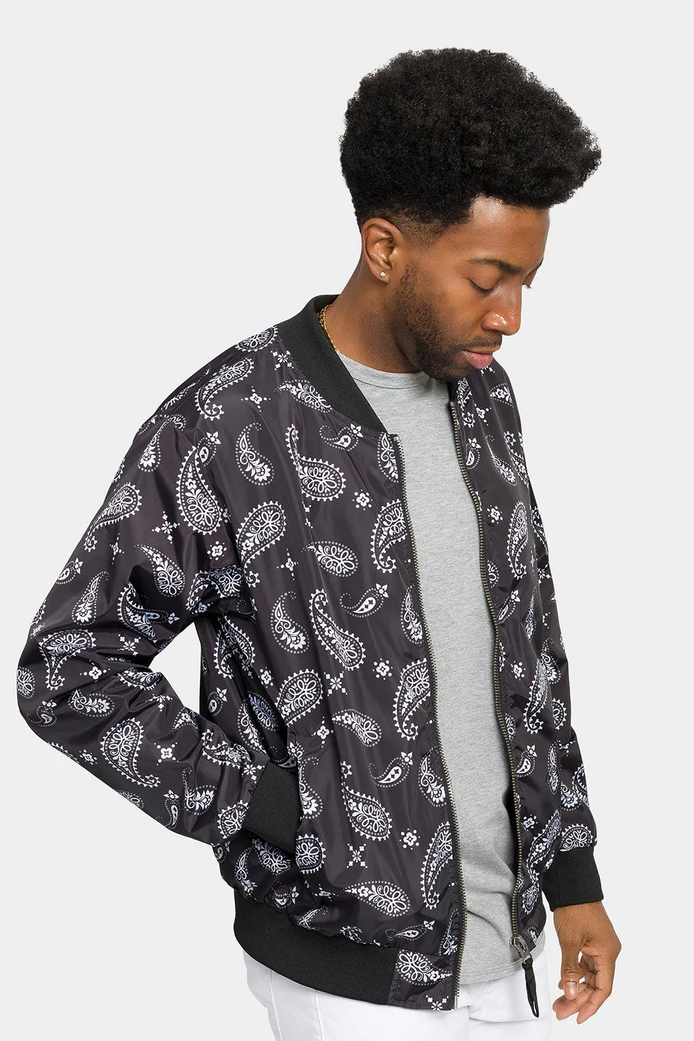 Paisley Print Bomber Jacket sold by G-Style USA product image thumbnail 4