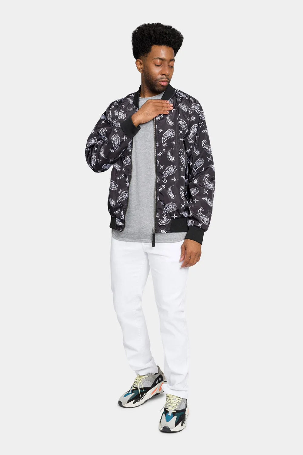 Paisley Print Bomber Jacket sold by G-Style USA product image thumbnail 5