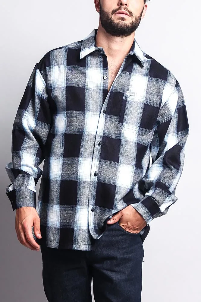 Western Casual Plaid Long Sleeve Button Up Shirt sold by G-Style USA