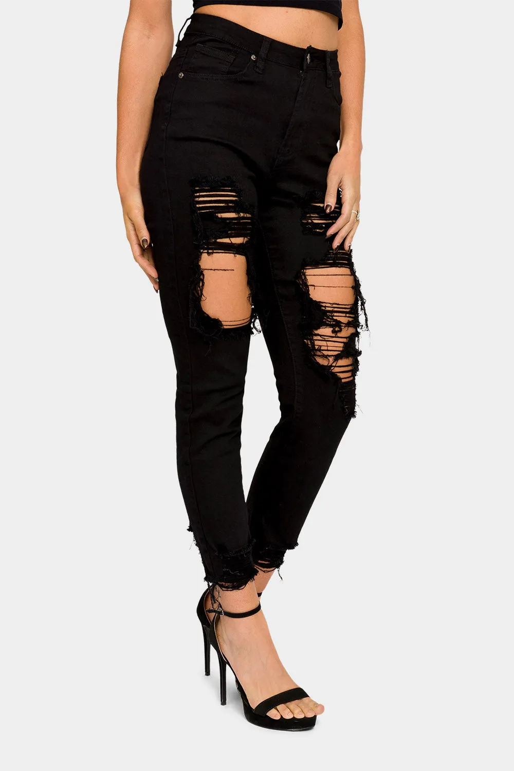 Destroyed High Rise Skinny Jeans sold by G-Style USA product image thumbnail 5