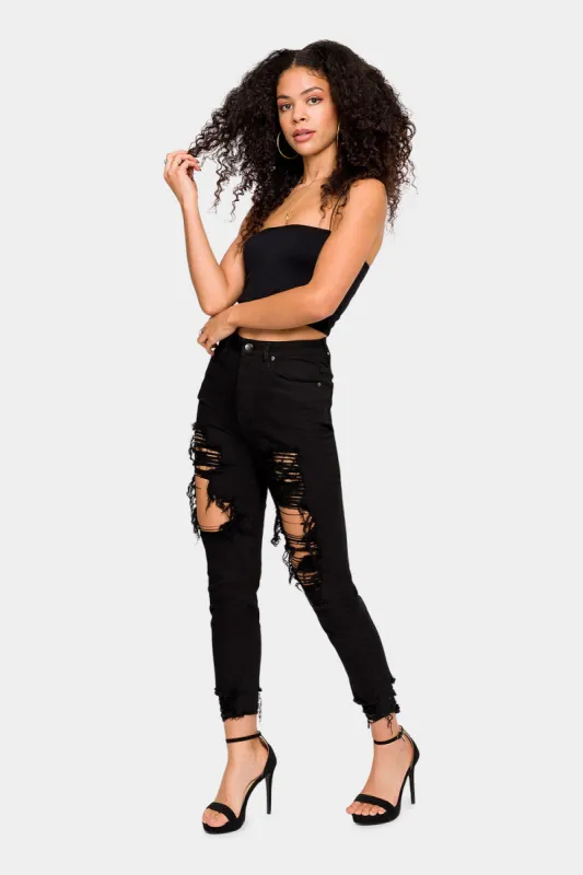 Destroyed High Rise Skinny Jeans sold by G-Style USA