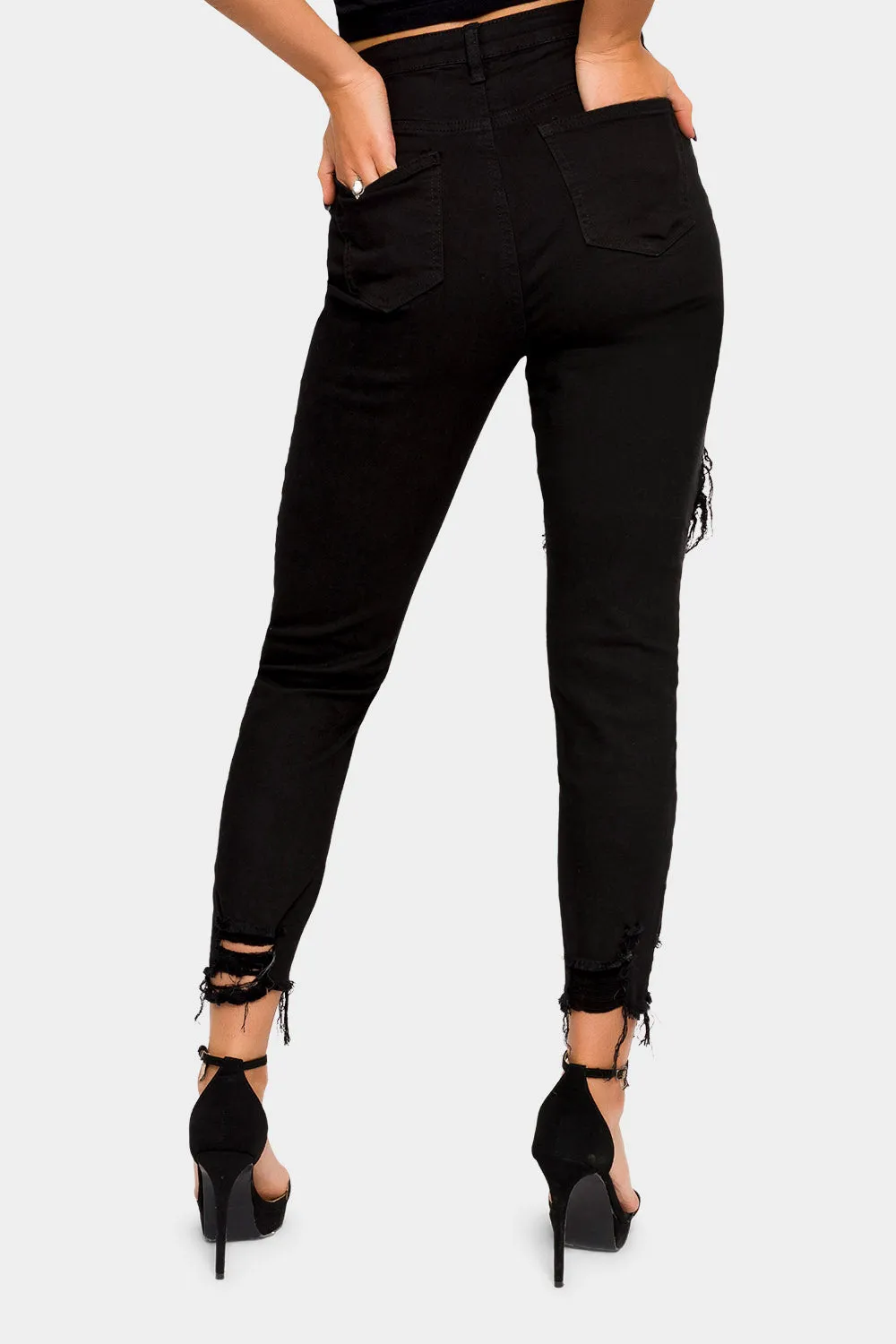 Destroyed High Rise Skinny Jeans sold by G-Style USA product image thumbnail 4