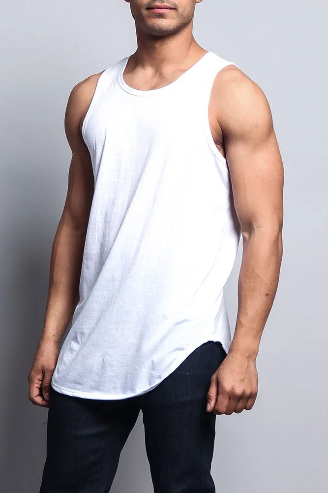 Basic Long Length Curved Hem Tank Top sold by G-Style USA product image thumbnail 2