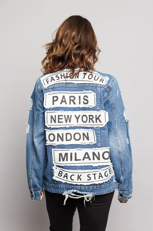 Fashion Tour Denim Jean Jacket made by American Bazi