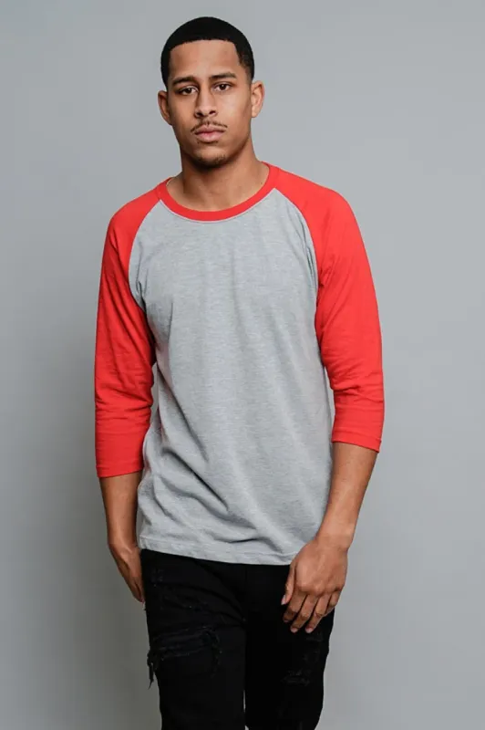 Men's Baseball T-Shirt (Grey/Red) sold by G-Style USA