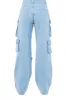 Women's High Rise Multi Cargo Pocket Loose Fit Denim Jeans sold by G-Style USA