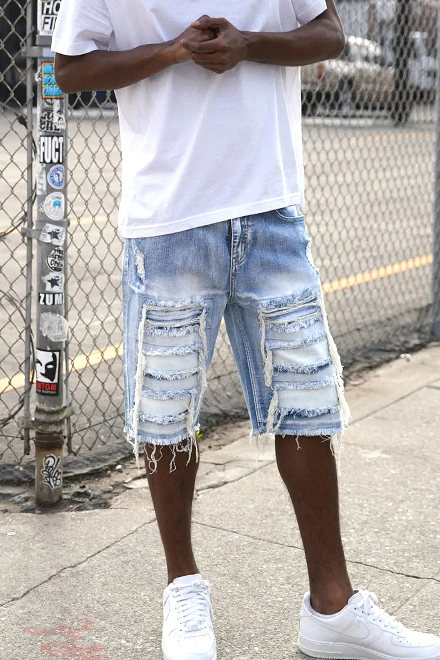 Men's Distressed Washed Out Denim Shorts sold by G-Style USA product image thumbnail 4