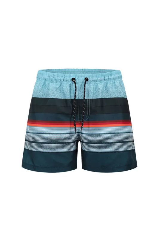 Men's Nylon Striped Summer Swim Shorts (Blue) sold by G-Style USA