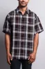 Western Casual Plaid Short Sleeve Button Up Shirt (Brown) sold by G-Style USA