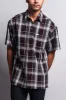 Western Casual Plaid Short Sleeve Button Up Shirt (Brown) sold by G-Style USA