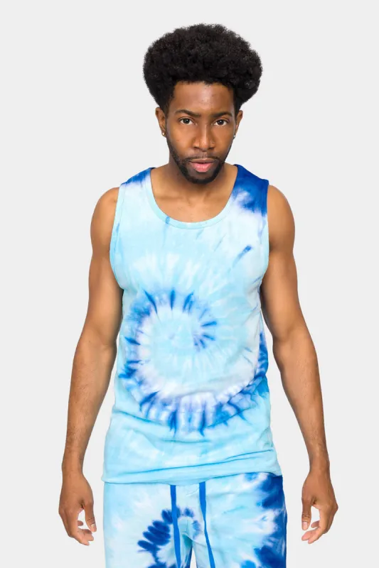 Pastel Contrast Swirl Tie Dye Cotton Tank Top sold by G-Style USA