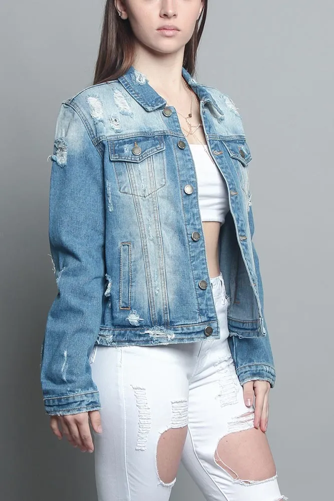 Distressed Denim Jacket sold by G-Style USA product image thumbnail 4