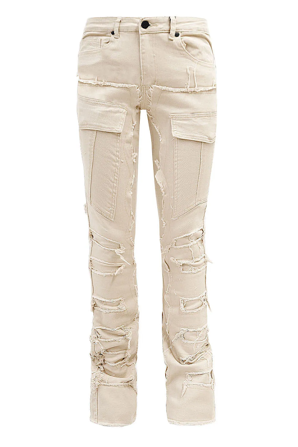 Men's Premium Multi Distressed Cargo Stacked Jeans sold by G-Style USA